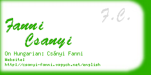 fanni csanyi business card